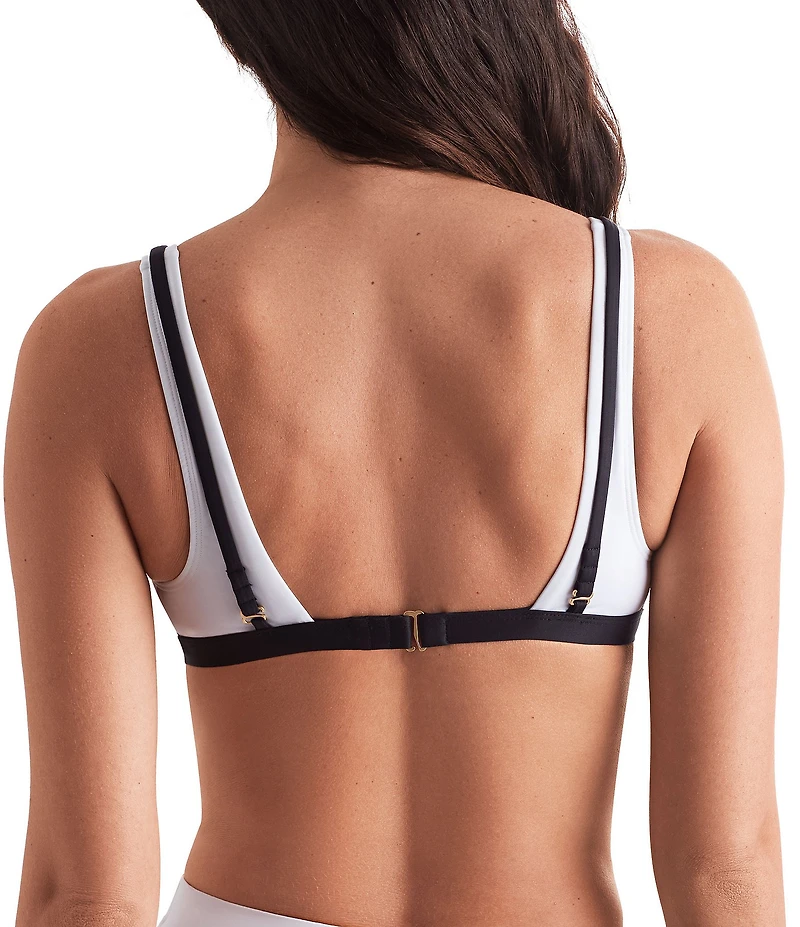 Mimi Flamingo Layered Solids Drift Scoop Neck Bra Swim Top