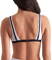 Mimi Flamingo Layered Solids Drift Scoop Neck Bra Swim Top