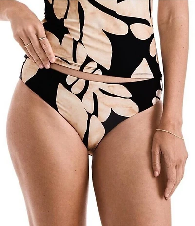 Mimi Flamingo Logan Palm Leaf Print Hipster Swim Bottom