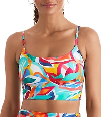 Mimi Flamingo Radiant Floral Ellis Scoop Neck Midkini Swim Top