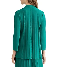 Ming Wang Aria Tonal Multi-Stitch Knit V-Neck Bracelet Sleeve Tunic