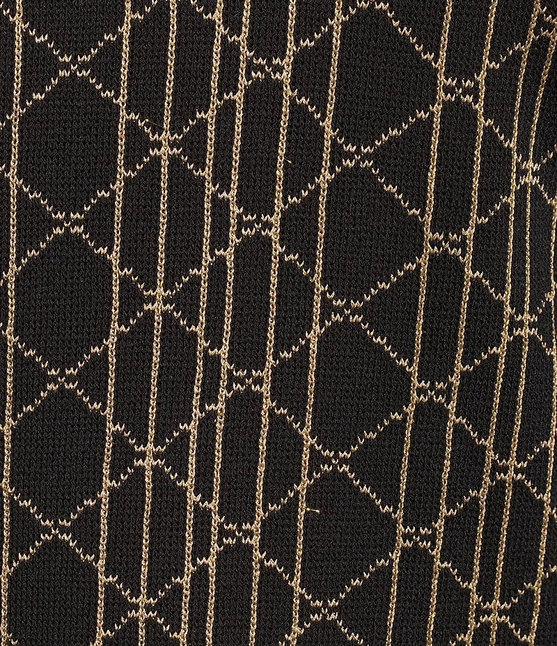 Ming Wang Art Deco Soft Knit Stand Collar Long Bracelet Sleeve Tunic