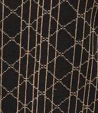 Ming Wang Art Deco Soft Knit Stand Collar Long Bracelet Sleeve Tunic