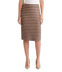Ming Wang Basket Weave Knit Straight Skirt