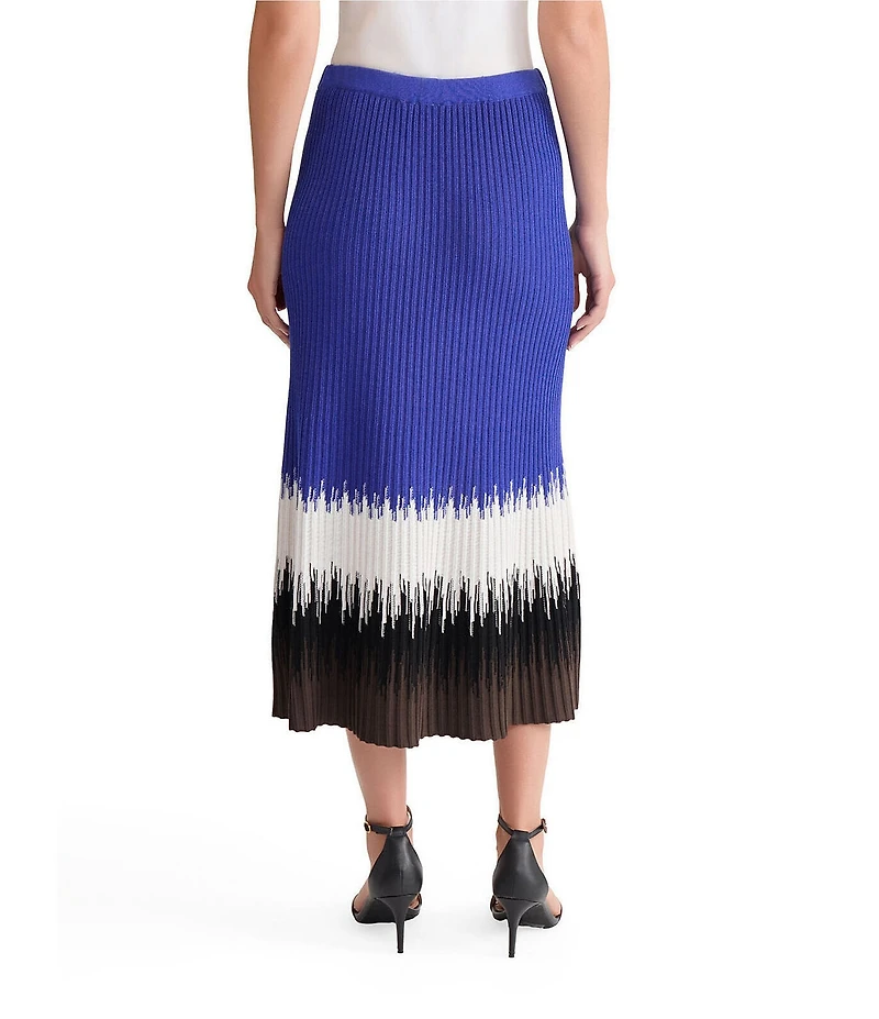 Ming Wang Coordinating Ombre Soft Ribbed Knit Pull-On Midi Skirt