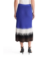 Ming Wang Coordinating Ombre Soft Ribbed Knit Pull-On Midi Skirt