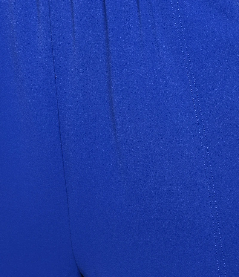Ming Wang Crepe De Chine Straight Leg Pants