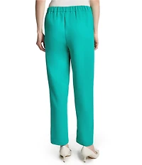 Ming Wang Crepe De Chine Straight Leg Pants
