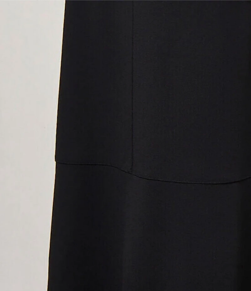 Ming Wang Deco Crepe A-Line Side Zip Maxi Skirt