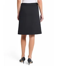 Ming Wang Deco Crepe Chain Trim A-Line Skirt