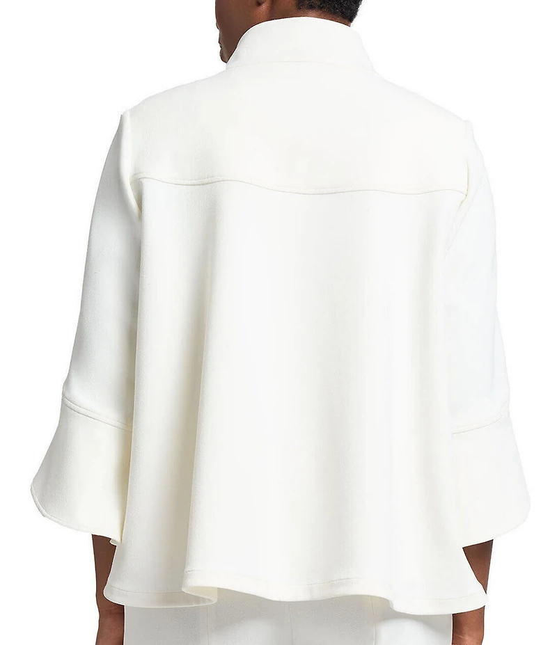 Ming Wang Deco Crepe Winged Collar Bracelet Tulip Sleeve Jacket
