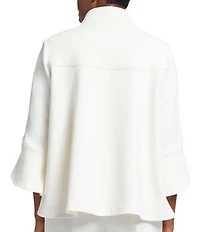 Ming Wang Deco Crepe Winged Collar Bracelet Tulip Sleeve Jacket