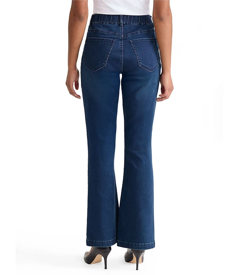 Ming Wang Denim Elastic Waist Slim Flare Boot Cut Jeans