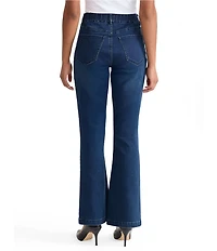 Ming Wang Denim Elastic Waist Slim Flare Boot Cut Jeans