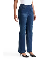 Ming Wang Denim Elastic Waist Slim Flare Boot Cut Jeans