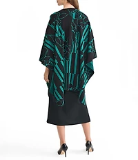Ming Wang Hope Floral Pattern Cozy Knit Wrap
