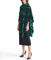Ming Wang Hope Floral Pattern Cozy Knit Wrap