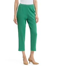 Ming Wang Knit Flat Front Straight Leg Pull-On Pants