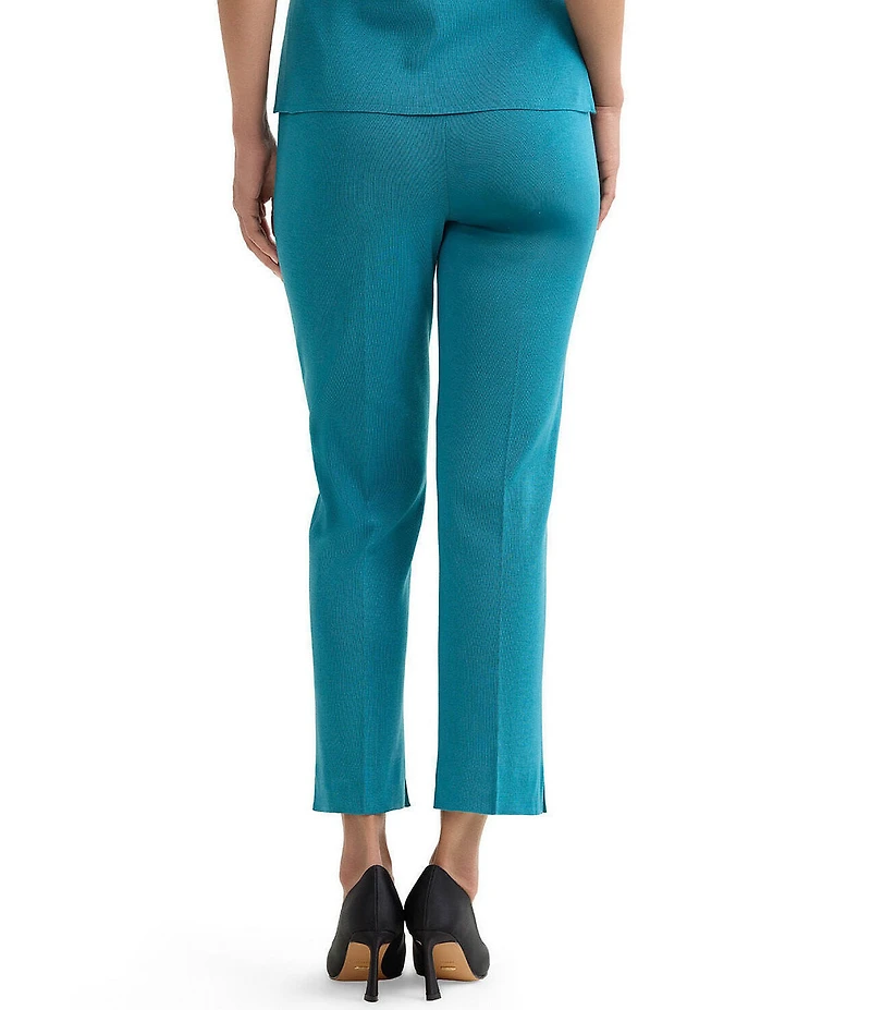Ming Wang Knit Flat Front Straight Leg Pull-On Pants