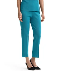 Ming Wang Knit Flat Front Straight Leg Pull-On Pants