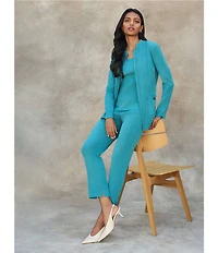 Ming Wang Knit Flat Front Straight Leg Pull-On Pants