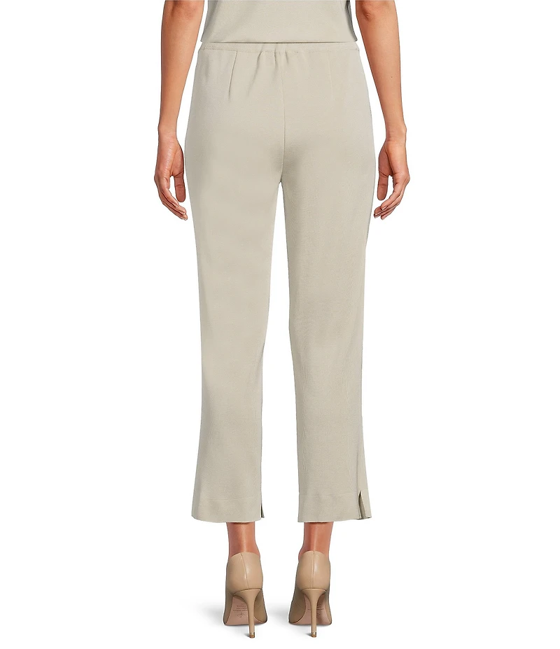 Ming Wang Knit Flat Front Straight Leg Pull-On Pants