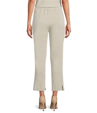 Ming Wang Knit Flat Front Straight Leg Pull-On Pants