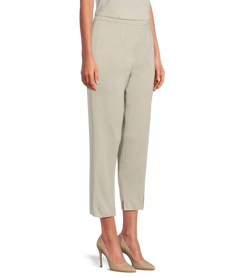 Ming Wang Knit Flat Front Straight Leg Pull-On Pants
