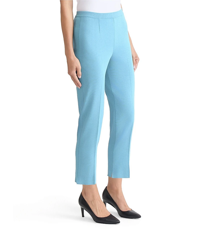 Ming Wang Knit Flat Front Straight Leg Pull-On Pants