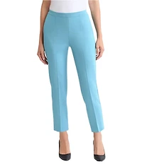 Ming Wang Knit Flat Front Straight Leg Pull-On Pants