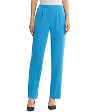Ming Wang Knit Mid Rise Straight Leg Pants