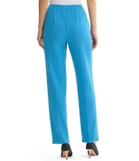 Ming Wang Knit Mid Rise Straight Leg Pants