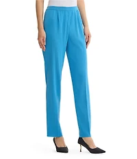 Ming Wang Knit Mid Rise Straight Leg Pants