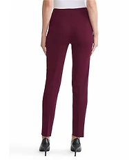 Ming Wang Knit Mid-Rise Straight-Leg Pant