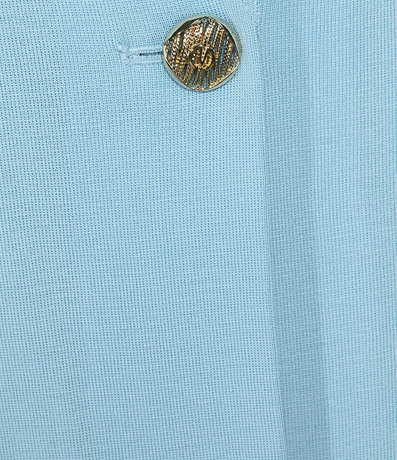 Ming Wang Knit Notch Lapel Bracelet Sleeve Single-Button Jacket