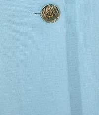 Ming Wang Knit Notch Lapel Bracelet Sleeve Single-Button Jacket