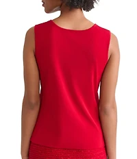 Ming Wang Knit Scoop Neck Sleeveless Mid Length Tank