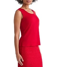 Ming Wang Knit Scoop Neck Sleeveless Mid Length Tank