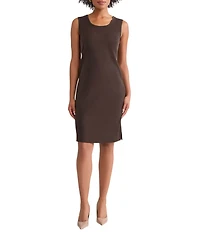 Ming Wang Knit Scoop Neck Sleeveless Sheath Dress