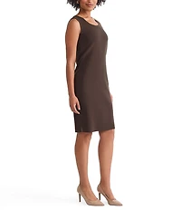 Ming Wang Knit Scoop Neck Sleeveless Sheath Dress