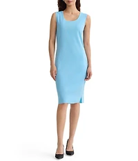 Ming Wang Knit Scoop Neck Sleeveless Sheath Dress