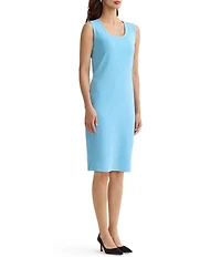 Ming Wang Knit Scoop Neck Sleeveless Sheath Dress