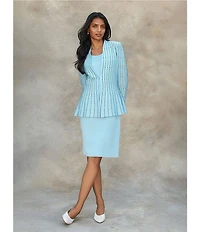 Ming Wang Knit Scoop Neck Sleeveless Sheath Dress