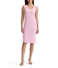 Ming Wang Knit Scoop Neck Sleeveless Sheath Dress