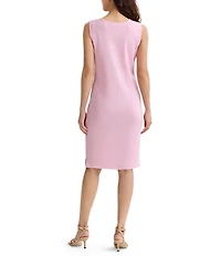Ming Wang Knit Scoop Neck Sleeveless Sheath Dress