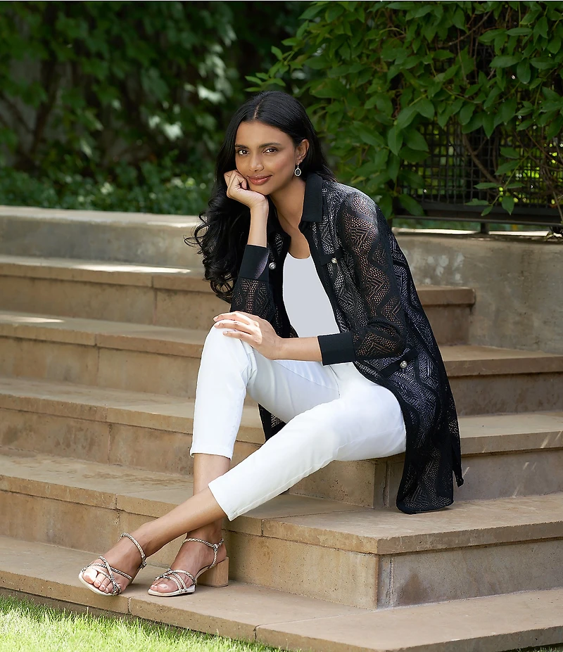 Ming Wang Knit Scoop Neck Sleeveless Tank