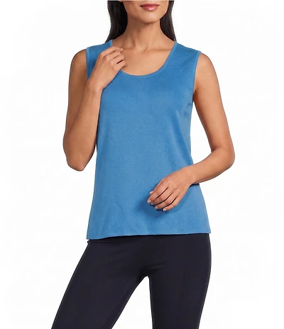 Ming Wang Knit Scoop Neck Sleeveless Tank