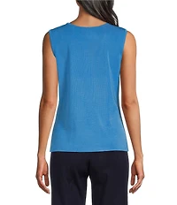 Ming Wang Knit Scoop Neck Sleeveless Tank