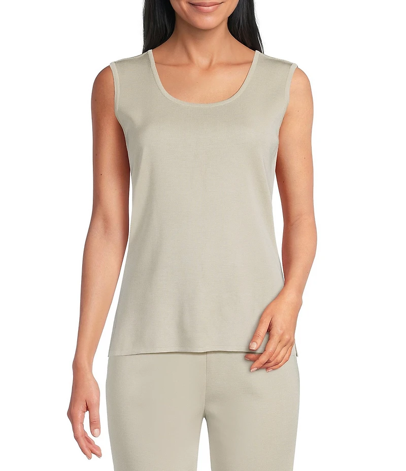 Ming Wang Knit Scoop Neck Sleeveless Tank