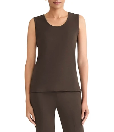 Ming Wang Knit Scoop Neck Sleeveless Tank